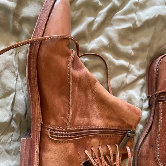 Chocolat Blu Leather Brown Boho Ankle Booties Size 38 7.5 - Picture 5 of 14